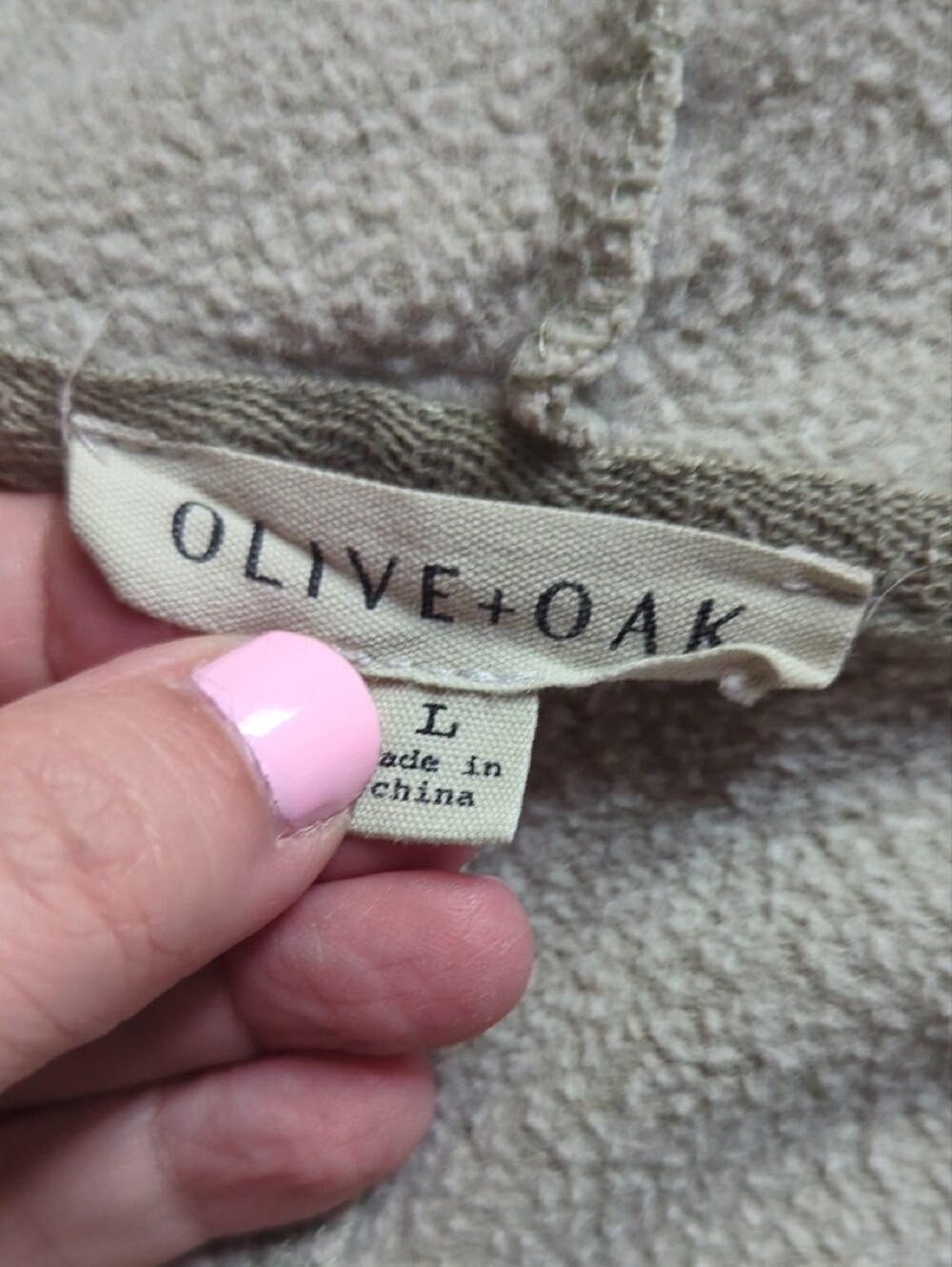 3 For $30. Olive & Oak Hooded Open-Front Sweatshirt Jacket in Light Green - Picture 6 of 8